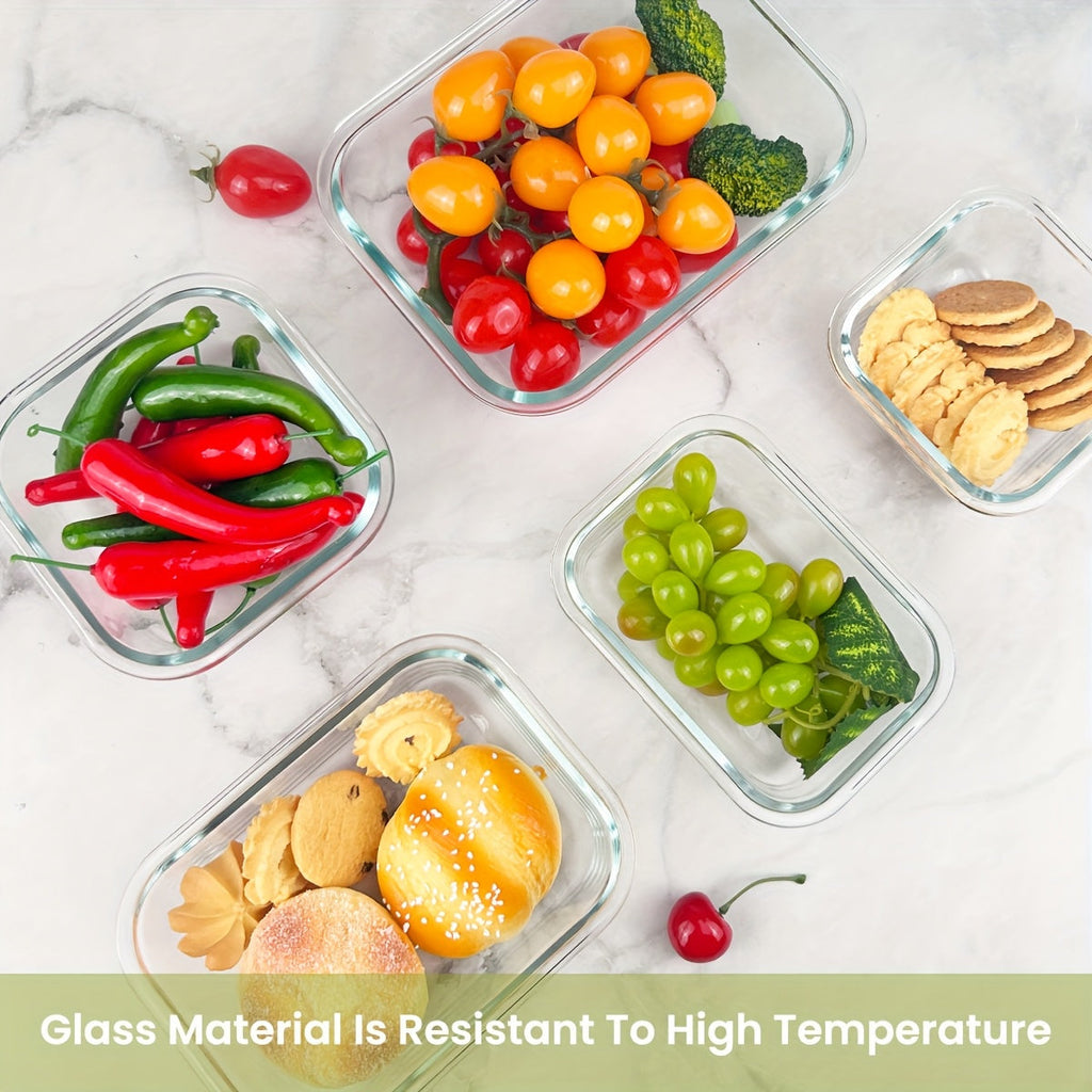 Glass Food Storage Set — 8 Containers + 8 Lids