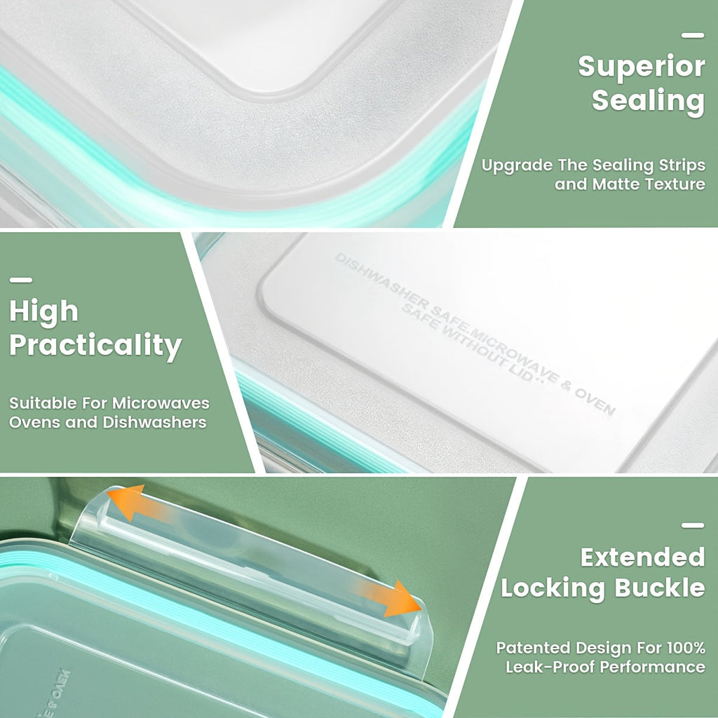 Glass Food Storage Set — 8 Containers + 8 Lids