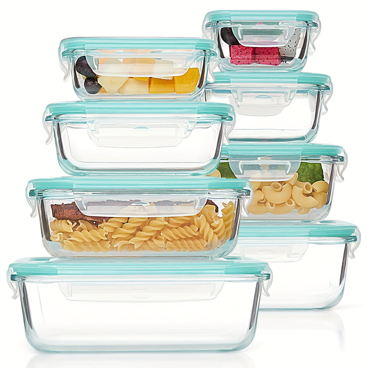 Glass Food Storage Set — 8 Containers + 8 Lids