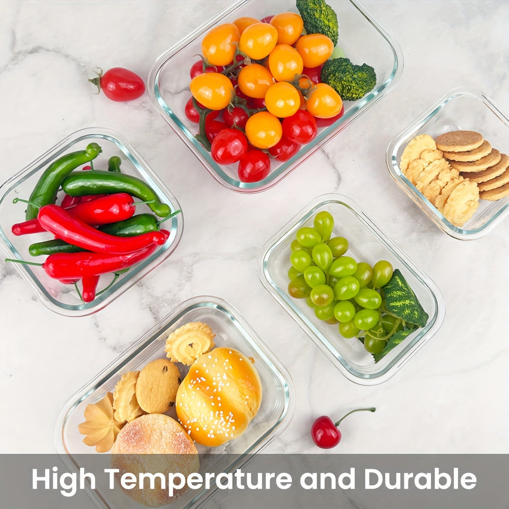 Glass Food Storage Set — 8 Containers + 8 Lids