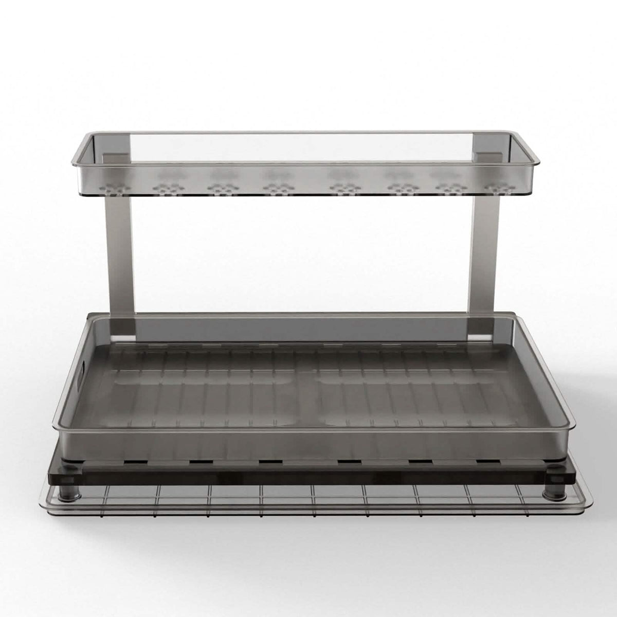 L-Shaped 2-Tier Under-Sink Organizer — Sliding Lower Basket