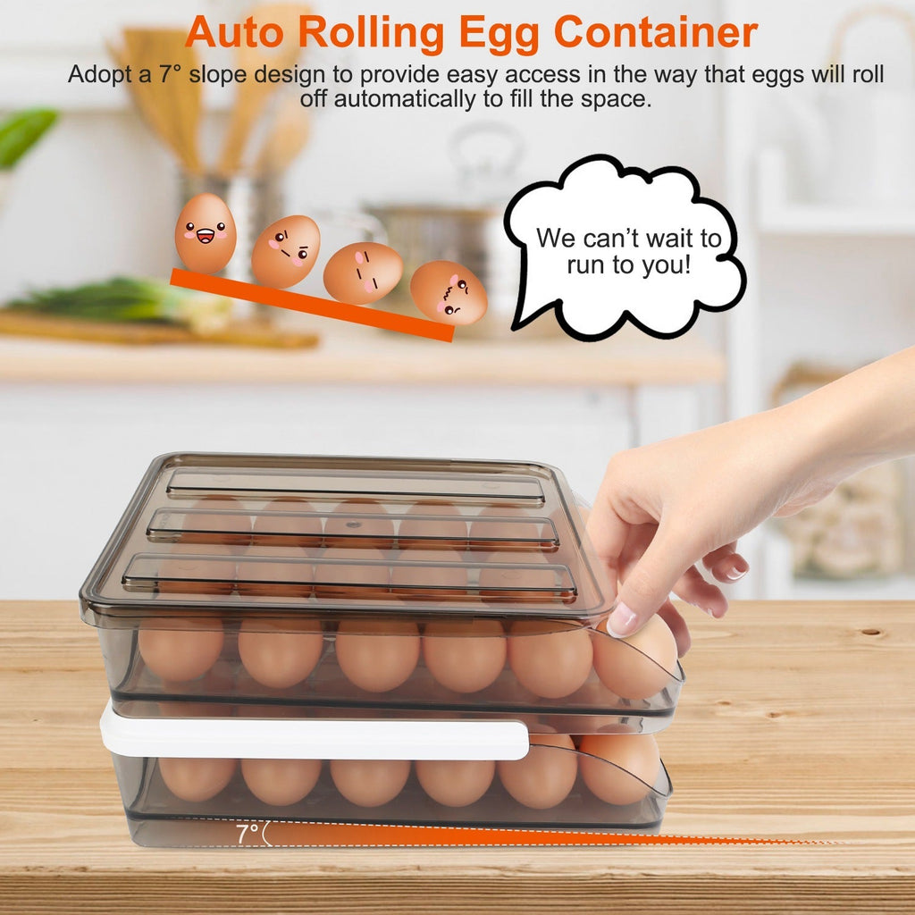 Double-Layer Rolling Egg Holder — Up to 36 Eggs
