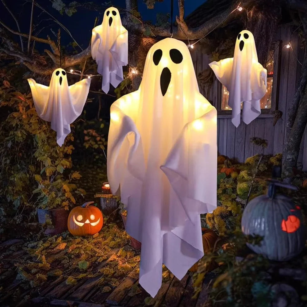 Hanging Halloween Ghost Decoration – White or Orange