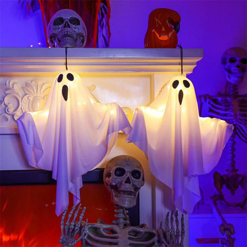 Hanging Halloween Ghost Decoration – White or Orange
