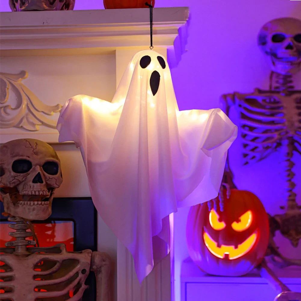 Hanging Halloween Ghost Decoration – White or Orange