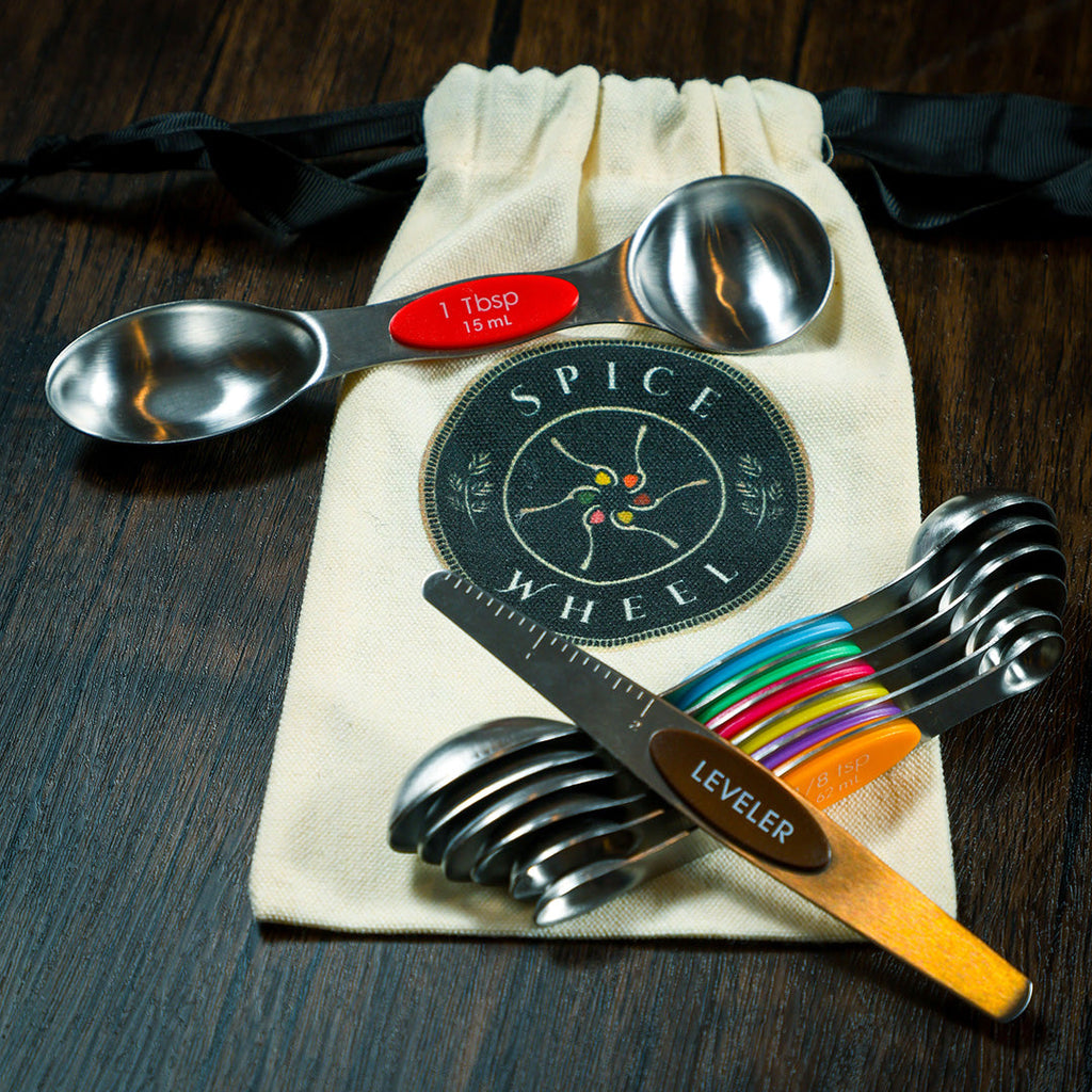 Magnetic Spoons with leveler and Canvas Gift Bag